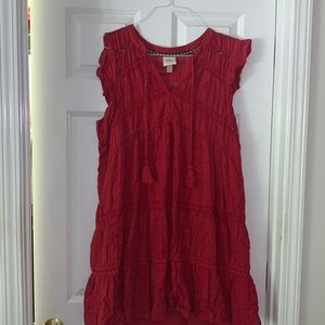 red casual dress